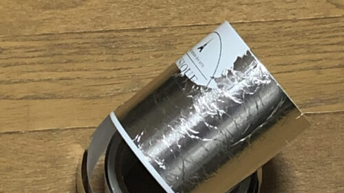 スチール缶アルミテープ貼り失敗例